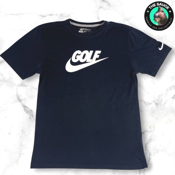 Nike Other - Nike Golf Dri-FIT T-Shirt Mens Medium Navy Blue‎ Graphic Swoosh Short Sleeve Tee